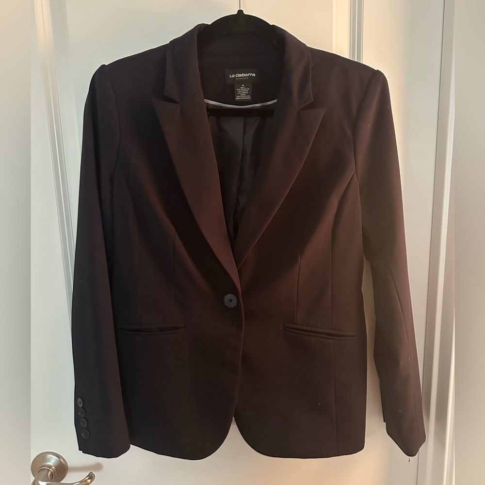 Liz Clairborne Sz 4 Black Blazer
